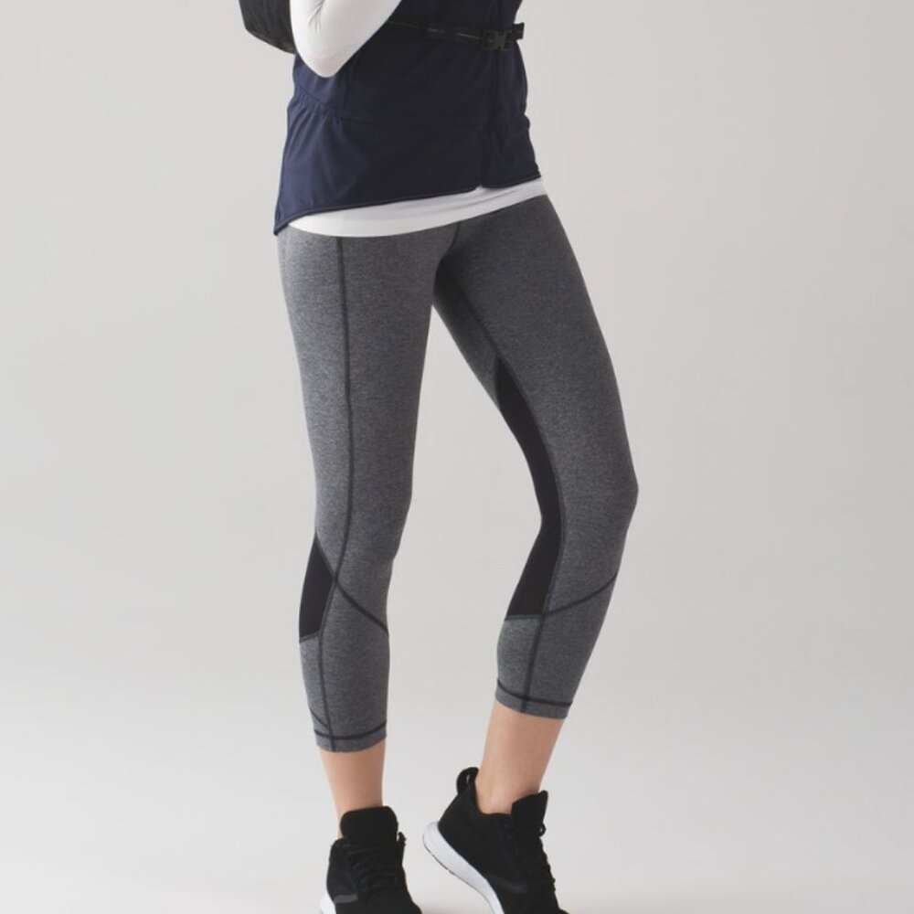 Lululemon Pace Rival Crop *22" Heathered Black/Black 6